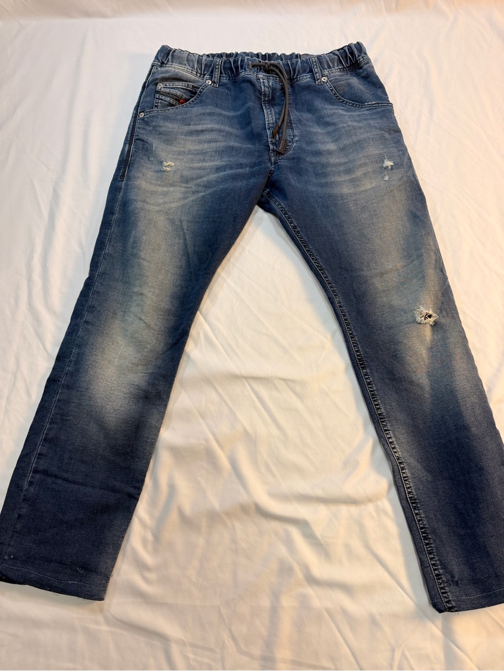 Diesel Krooley NE Jeans Mens 30 Stretch Jogger Style Distressed Made in Italy
